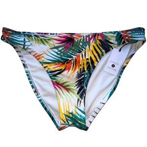 Shade & Shore Multicolor Tropical Palm Print Bikini Bottom Nylon/Spandex Size XL